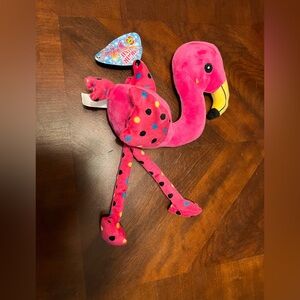 Sugar Pink Flamingo Plush with Polka Dots